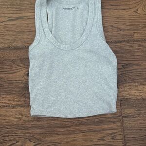 Abercrombie & Fitch Gray Fitted Crop Tank Top